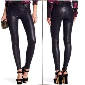 Alice + Olivia Navy Blue Leather Pant